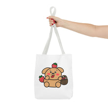 Load image into Gallery viewer, Strawberry Puppy Tote Bag – Cute Picnic Market Shopper