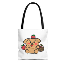 Load image into Gallery viewer, Strawberry Puppy Tote Bag – Cute Picnic Market Shopper