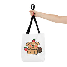 Load image into Gallery viewer, Strawberry Puppy Tote Bag – Cute Picnic Market Shopper