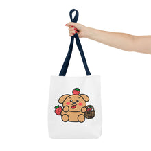 Load image into Gallery viewer, Strawberry Puppy Tote Bag – Cute Picnic Market Shopper