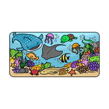 Load image into Gallery viewer, Underwater Ocean Life Desk Mat — Colorful Sea Creatures Mouse Pad