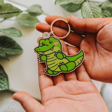 Load image into Gallery viewer, Crocodile Wooden Keychain
