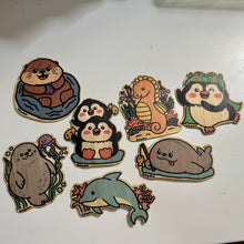 Load image into Gallery viewer, Ocean Friends Bamboo Sticker Set (of 7)