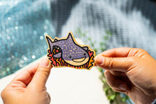 Load image into Gallery viewer, A fintastic set of three eco-friendly bamboo stickers featuring adorable sharks in playful and dynamic poses! Perfect for decorating water bottles, laptops, notebooks, and more. A must-have for shark lovers and ocean enthusiasts!
