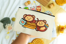 Load image into Gallery viewer, Monkey Macaron and Coffee Pencil Pouch