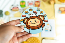 Load image into Gallery viewer, Baby Blue Monkey Cozy Cafe Coaster