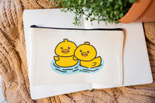 Load image into Gallery viewer, Belugabee Duckies Pencil Pouch: Whimsical design featuring two adorable duckies swimming, adding charm to your everyday essentials. Elevate your stationery game with this delightful pouch. 🦆🌿 #DuckiesPencilPouch #WhimsicalDesign #CharmingStationery