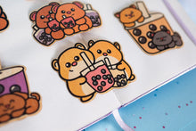 Load image into Gallery viewer, Belugabee Bamboo Sticker: Delight in the charm of a hamster sipping boba! Elevate your style with this eco-friendly 3x3-inch sticker. 🐹🍵 #BambooSticker #HamsterAndBoba
