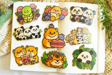 Load image into Gallery viewer, Panda Family Bamboo Sticker

