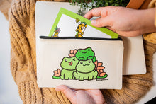 Load image into Gallery viewer,  Frog and Lilies Pencil Pouch Alt Text: