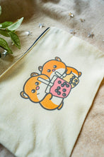 Load image into Gallery viewer, Belugabee Hamsters and Boba Pencil Pouch Alt Text: Playful hamsters sipping boba drinks adorn this eco-friendly pencil pouch, adding a delightful touch to your stationery collection. 🐹🥤✏️ #BobaPencilPouch #CuteEcoFashion #HamsterDesign