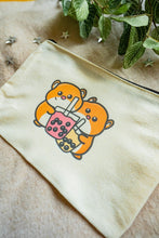 Load image into Gallery viewer, Belugabee Hamsters and Boba Pencil Pouch Alt Text: Playful hamsters sipping boba drinks adorn this eco-friendly pencil pouch, adding a delightful touch to your stationery collection. 🐹🥤✏️ #BobaPencilPouch #CuteEcoFashion #HamsterDesign