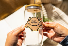 Load image into Gallery viewer, Bat Bamboo Sticker on Glass Cup, wood bat sticker with hearts