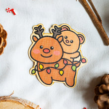 Load image into Gallery viewer, Bear and Reindeer Bamboo Sticker