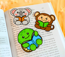 Load image into Gallery viewer, Monkey Reading Glossy Sticker
