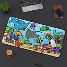 Load image into Gallery viewer, Underwater Ocean Life Desk Mat — Colorful Sea Creatures Mouse Pad
