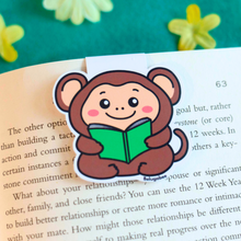 Load image into Gallery viewer, Monkey Reading Bookmark
