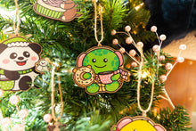 Load image into Gallery viewer, Turtle with Donut Wooden Ornament
