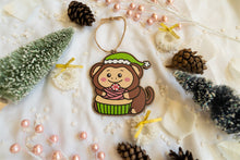 Load image into Gallery viewer, Cute monkey wood ornament 
