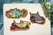 Load image into Gallery viewer, Sharks Bamboo Sticker Set (of 3)
