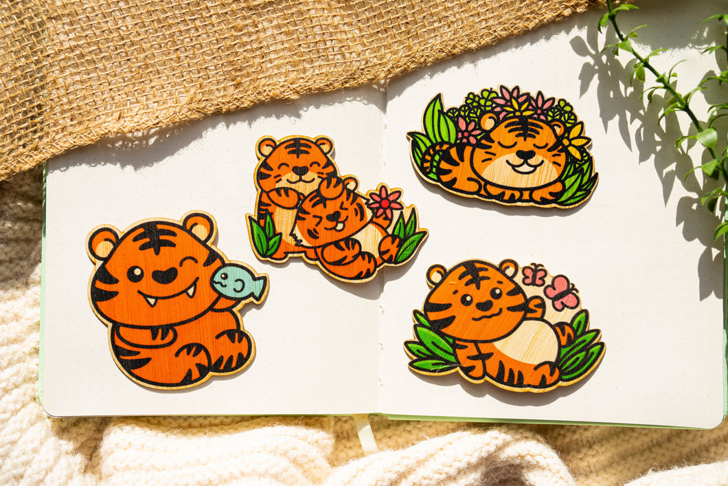 Tiger Bamboo Sticker Set (of 4)