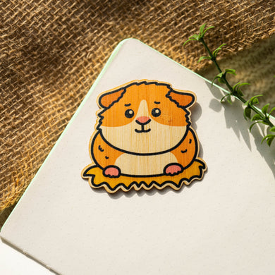 Belugabee Bamboo Sticker: Cute guinea pig design, crafted on eco-friendly bamboo. Elevate your style with this adorable 3x3-inch sticker. 🐹🌿 #BambooSticker #GuineaPigDesign #AnimalLovers