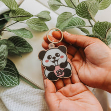 Load image into Gallery viewer, Panda Boba Wooden Keychain
