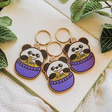Load image into Gallery viewer, Panda Ramen Wooden Keychain
