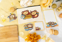 Load image into Gallery viewer, Monkey Macaron and Coffee Pencil Pouch
