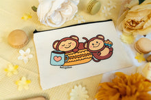 Load image into Gallery viewer, Monkey Macaron and Coffee Pencil Pouch
