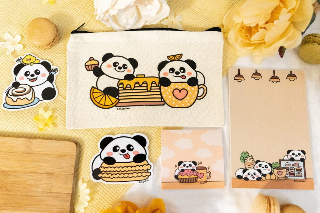 Panda Cozy Cafe Stationery Gift Set