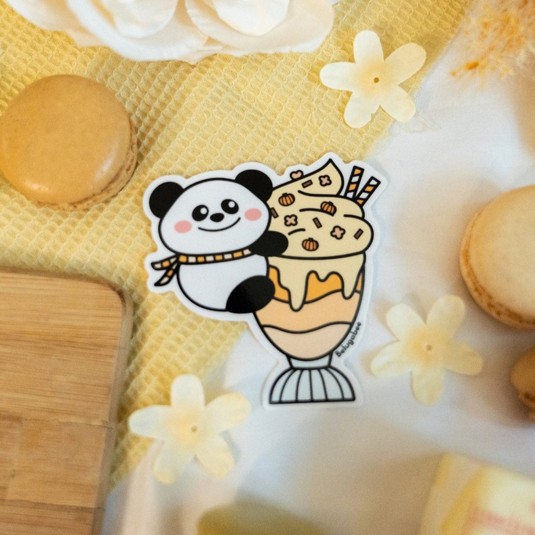 Panda Fall Milkshake Sticker