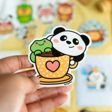 Load image into Gallery viewer, Panda and Frog Cafe Sticker
