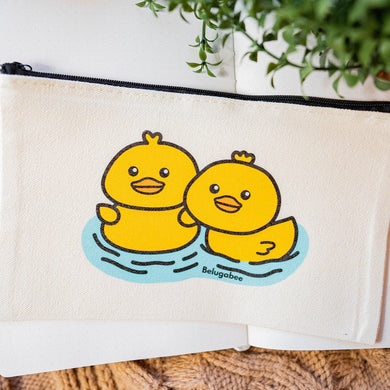 Belugabee Duckies Pencil Pouch: Whimsical design featuring two adorable duckies swimming, adding charm to your everyday essentials. Elevate your stationery game with this delightful pouch. 🦆🌿 #DuckiesPencilPouch #WhimsicalDesign #CharmingStationery