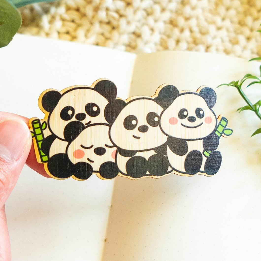 Panda Family Bamboo Sticker