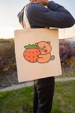 Load image into Gallery viewer, A fun and quirky design featuring a little mouse happily munching on a slice of delicious pizza! Printed on a durable, eco-friendly tote bag, perfect for carrying books, groceries, or your favorite snacks. A playful choice for pizza lovers and animal enthusiasts!&quot;
