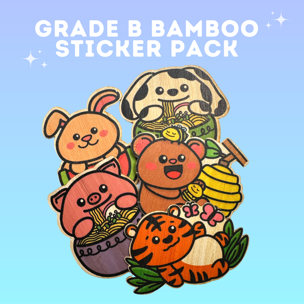 Grade B Mystery Bamboo Sticker Pack (of 5)