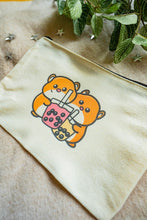 Load image into Gallery viewer, Belugabee Hamsters and Boba Pencil Pouch Alt Text: Playful hamsters sipping boba drinks adorn this eco-friendly pencil pouch, adding a delightful touch to your stationery collection. 🐹🥤✏️ #BobaPencilPouch #CuteEcoFashion #HamsterDesign

