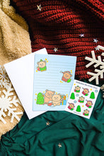 Load image into Gallery viewer, Holiday Bear Letter Set Unboxing: Experience the excitement as you open the box, discovering the charming bear-themed stationery inside, ready to add a festive touch to your heartfelt messages. 🐻📝🎄
