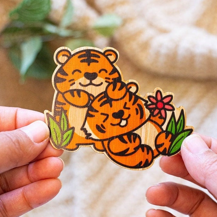 Silly Tigers Bamboo Sticker
