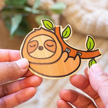 Load image into Gallery viewer, Sleepy Sloth Bamboo Sticker
