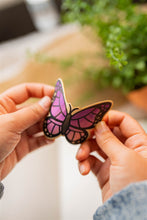 Load image into Gallery viewer, Purple Butterfly Bamboo Sticker
