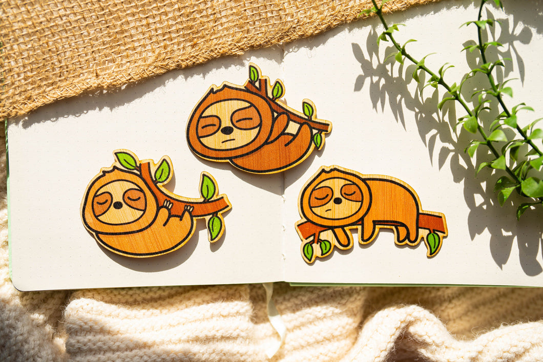 Sloth Bamboo Sticker Set (of 3)