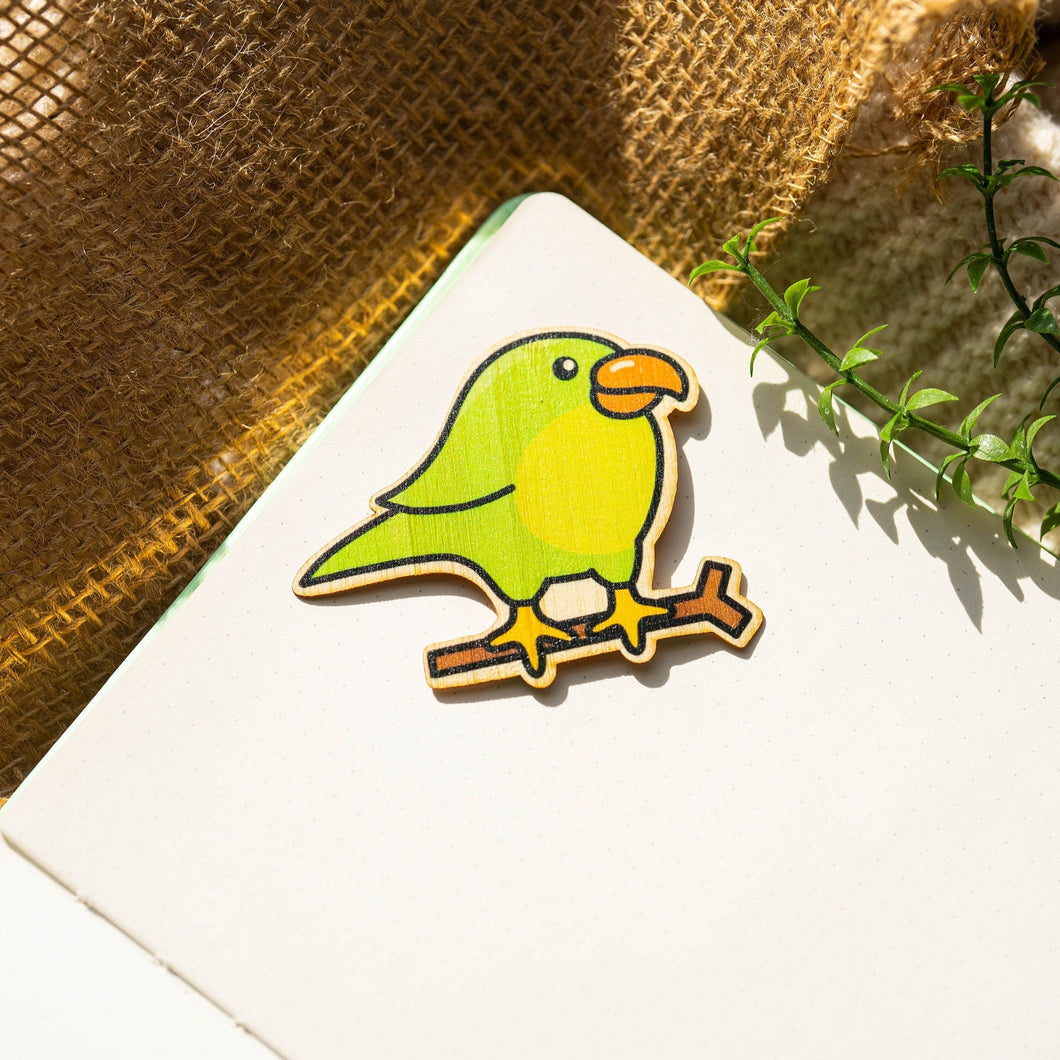 Belugabee Bamboo Sticker: Cheerful green bird design, crafted on eco-friendly bamboo. Elevate your style with this delightful 3x3-inch sticker. 🐦🌿 #BambooSticker #GreenBirdDesign #NatureInspiredArt