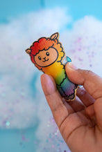 Load image into Gallery viewer, Rainbow Alpaca Llama Bamboo Sticker
