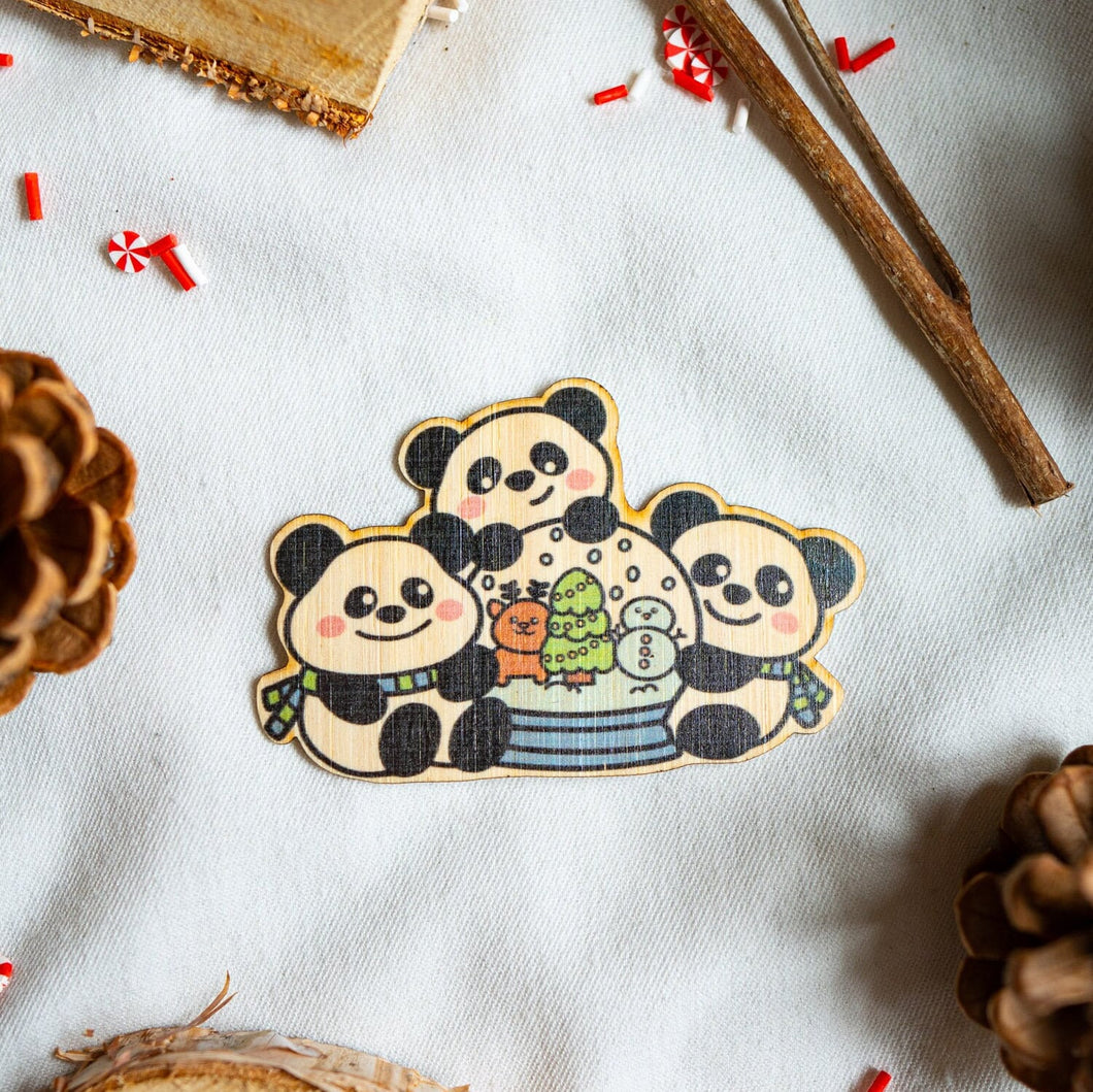 Panda Snowglobe Bamboo Sticker
