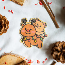 Load image into Gallery viewer, Bear and Reindeer Bamboo Sticker
