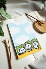 Load image into Gallery viewer, A delightful 6in x 4in memo pad featuring a cute bamboo panda design, perfect for notes and doodles. 🐼✨ #KawaiiPanda #BambooMemoPad #AdorableStationery
