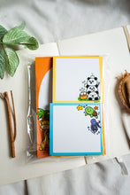 Load image into Gallery viewer, Memo Pad and Sticky Notes Bundle of 6, featuring zoo animals, playful pandas, and an ocean theme, all neatly wrapped in protective plastic for an organized and delightful stationery experience. 🎁🐼🐾 #StationeryBundle #MemoPads #StickyNotes
